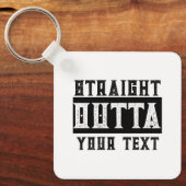 Grappig 'Straight Outta Jouw tekst' Sleutelhanger (Voorkant)