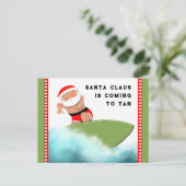 Grappig strand Kerstmis Briefkaart (Staand voorkant)