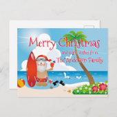 Grappig strand Kerstmis Groeten Briefkaart (Voorkant / Achterkant)