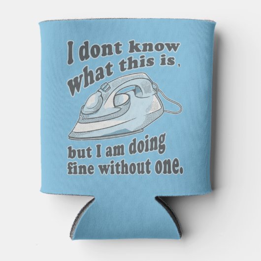 Grappig strijkontwerp Ik haat strijken Blikjeskoeler (Voorkant)