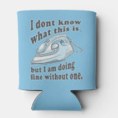 Grappig strijkontwerp Ik haat strijken Blikjeskoeler (Achterkant)