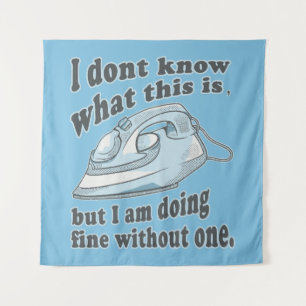 Grappig strijkontwerp Ik haat strijken Wandkleed