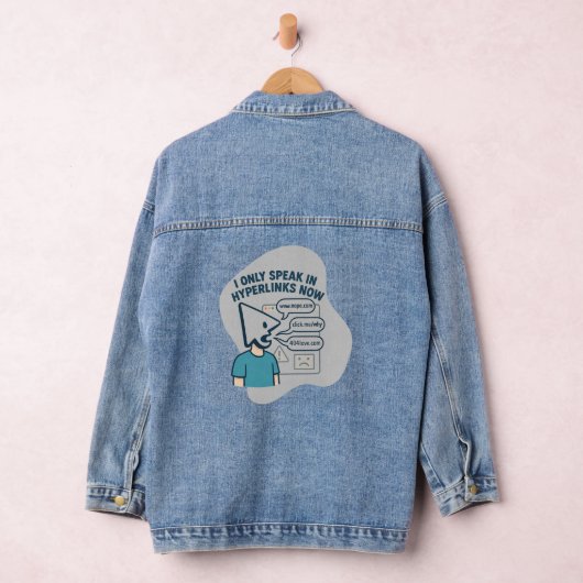 Grappig stripfiguur met muiscursor hoofd denim jacket (Hangar)