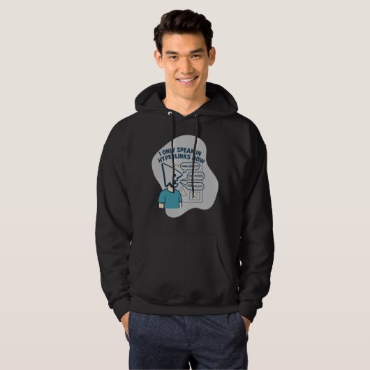Grappig stripfiguur met muiscursor hoofd hoodie (Voorkant volledig)