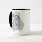 Grappig stripfiguur met muiscursor hoofd mok (Voorkant links)