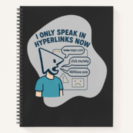 Grappig stripfiguur met muiscursor hoofd notitieboek