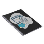 Grappig stripfiguur met muiscursor hoofd notitieboek (Rechterzijde)