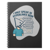 Grappig stripfiguur met muiscursor hoofd notitieboek (Voorkant)