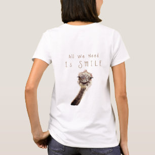 Grappig struisvogel T-shirt - aangepaste tekst