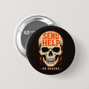Grappig Stuur Hulp Of Snacks Retro Schedel Ronde Button 5,7 Cm