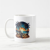 Grappig Summerween Skeleton Beach Party Halloween Koffiemok (Links)