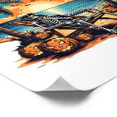 Grappig Summerween Skeleton Beach Party Halloween  Poster (Hoek)