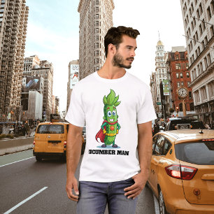 Grappig Superheld Komkommer Pickle Man T-shirt