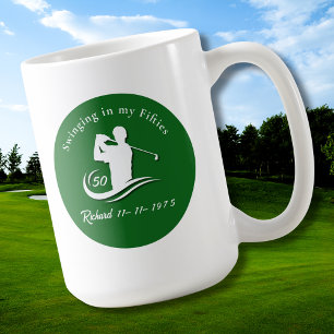 Grappig Swingen In Mijn Vijftigers Moderne Golfspe Koffiemok