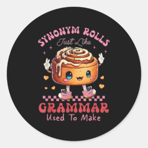 Grappig Synoniem Rolls Joke Cinnamon Rolls Grammat Ronde Sticker
