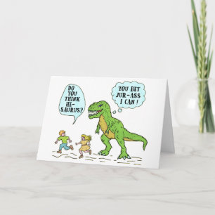 Grappig T Rex Dinosaurus Jurassic Pun Humoristisch Kaart