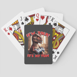 Grappig T-Rex Gamer Citaat Ontwerp Pokerkaarten