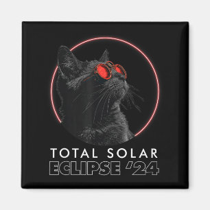Grappig T-shirt Kat Eclips Bril Totaliteit Zonne Magneet