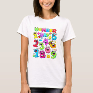 Grappig T-shirt met cartooneske getallen voor Numm