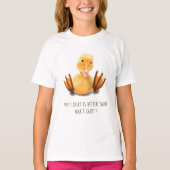 Grappig T-shirt met Happy Playful Duck Custom Text (Voorkant)