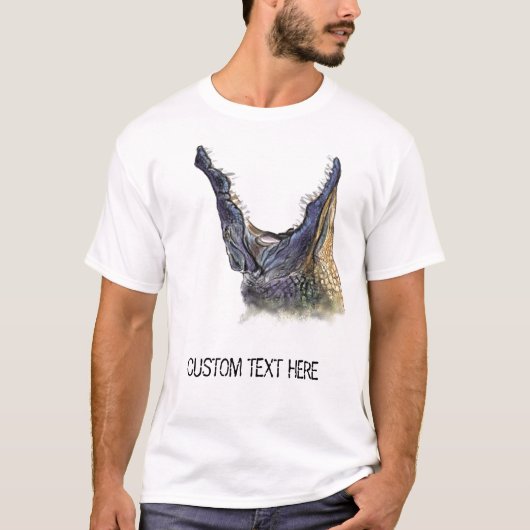 Grappig T-shirt met krokodil met aangepaste tekst (Voorkant)