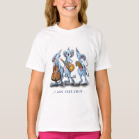 Grappig T-shirt met Muis Muziek Band