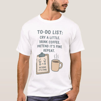 Grappig T-Shirt met Takenlijst voor Koffieliefhebb