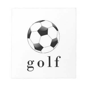 Grappig T-shirt met voetbal en golftekst voor spor Notitieblok