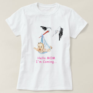 Grappig T-shirt ooievaar met Baby - aangepaste tek