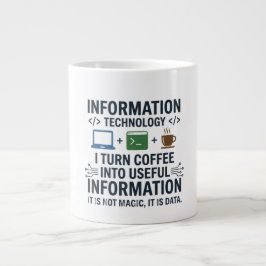 Grappig T-shirt over informatica - Eet Slaap Codee Extra Grote Beker