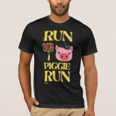 grappig T-shirt "RUN PIGGIE" (Voorkant)