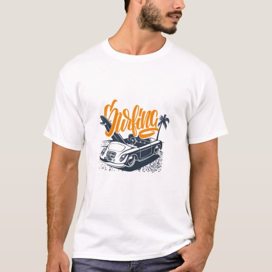Grappig T-shirt Surfen (Voorkant)