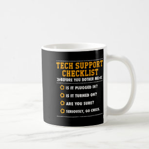 Grappig T-shirt Tech Support Checklijst Computer G Koffiemok