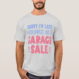Grappig T-shirt voor garageverkoop, lavendel en ro