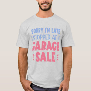 Grappig T-shirt voor garageverkoop, lavendel en ro