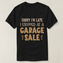 Grappig T-shirt voor garageverkoop, zwart en bruin