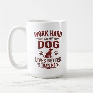 Grappig T-Shirt voor hondenliefhebbers Ik werk har Koffiemok