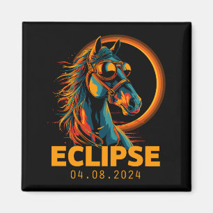 Grappig T-shirt Zonne-eclips Paard Zonnebril Magneet