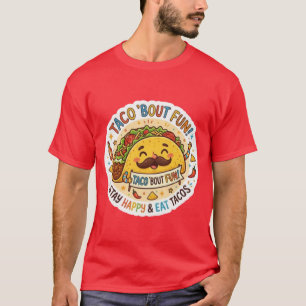 Grappig Taco Stickerontwerp – Kleurrijke Eetgrage T-shirt