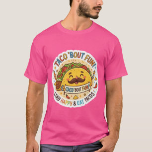 Grappig Taco Stickerontwerp – Kleurrijke Foodie Ui T-shirt