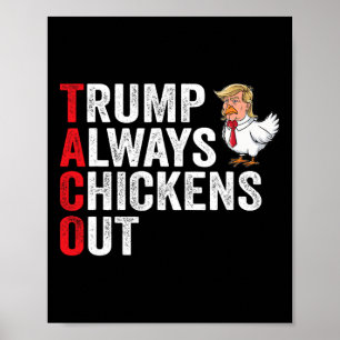 Grappig Taco Trump Shirt Tee Trump Is Altijd Kippe Poster