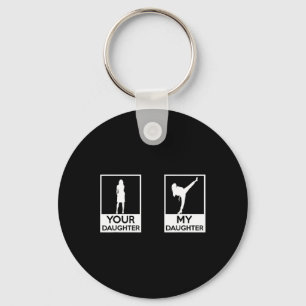 Grappig Taekwondo Mam Pap Martial Arts Karate-meis Sleutelhanger
