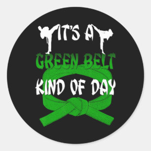 Grappig Taekwondo Shirt Karate is een groene gorde Ronde Sticker