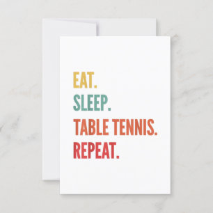 Grappig tafeltennis cadeau, eten slapen tafeltenni kaart