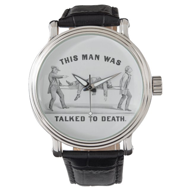 Grappig "Talked to Death"  kunst Introvert Joke Horloge (Voorkant)