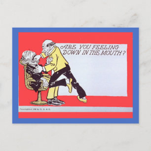 Grappig Tandarts Briefkaart  1906 Afbeelding kopie