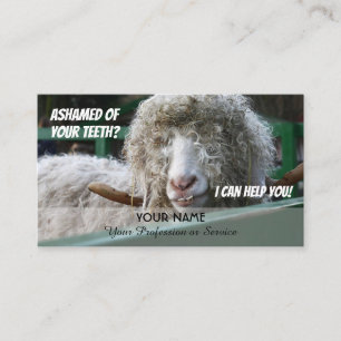 Grappig tanden voor tandheelkundige experts tegen visitekaartje