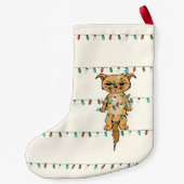 Grappig Tangled Grumpy Xmas Cat Holiday Kleine Kerstsok (Achterkant)