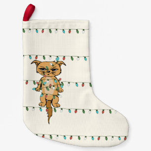 Grappig Tangled Grumpy Xmas Cat Holiday Kleine Kerstsok