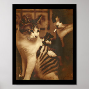 Grappig Tattoo Cat Meme Inked Kat Humor voor Cat L Poster